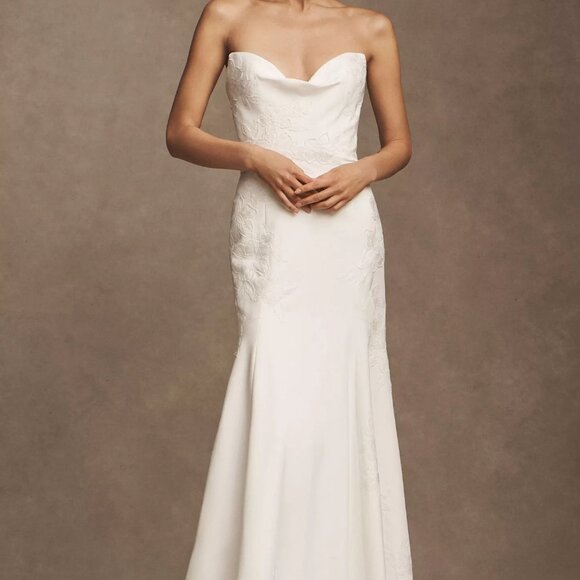 Jenny Yoo Naomi Strapless Crepe Wedding Gown